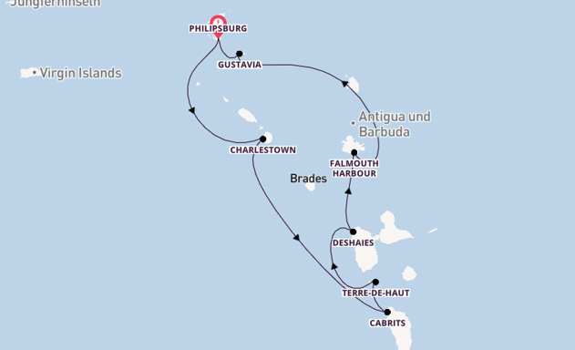 Südliche Karibik ab Philipsburg, St. Maarten auf der Star Flyer
