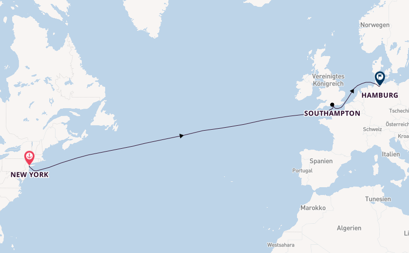 Transatlantik ab New York auf der Queen Mary 2