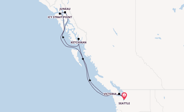 Alaska ab Seattle, USA auf der Norwegian Bliss