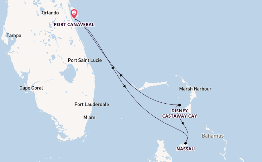 Karibik ab Port Canaveral, USA auf der Disney Fantasy
