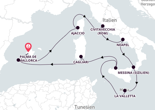 12 Tägige Kreuzfahrt Bis Palma De Mallorca Aidastella