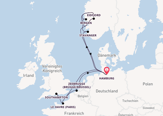 In 15 Tagen Nach Hamburg über Rotterdam Aidaperla Aida