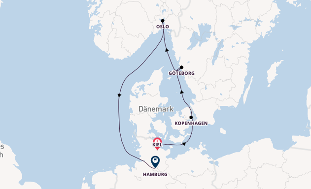 Norwegen ab Kiel, Deutschland auf der Mein Schiff 6