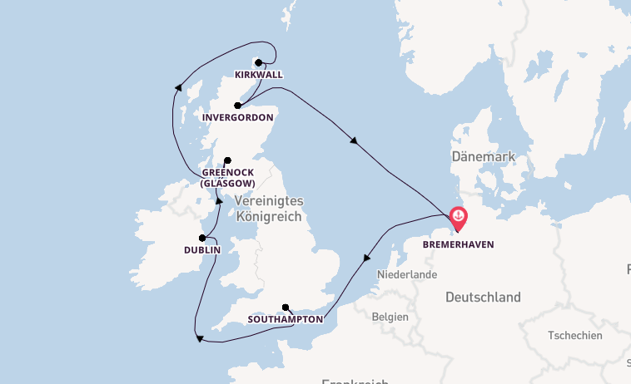 In 11 Tagen Nach Bremerhaven über Kirkwall Mein Schiff 3