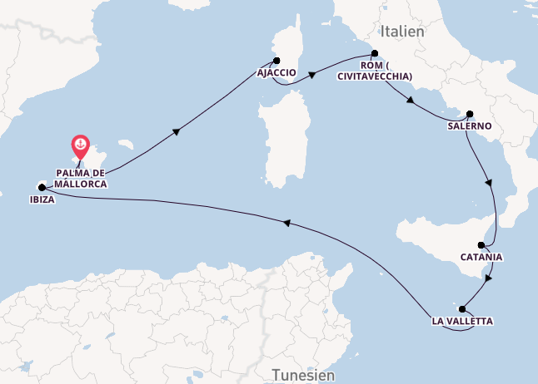 Von Palma De Mallorca über Civitavecchia In 10 Tagen Mein