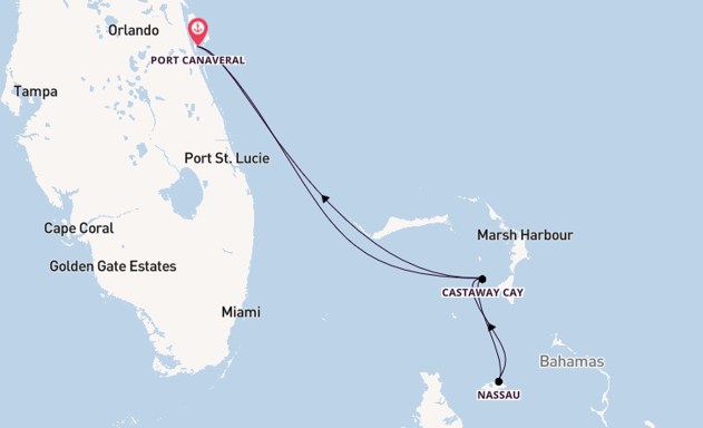 Karibik ab Port Canaveral, USA auf der Disney Fantasy