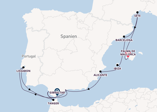 In 15 Tagen Nach Málaga über Barcelona Mein Schiff