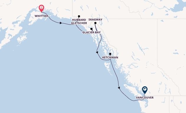 Alaska ab Whittier, Alaska auf der Island Princess