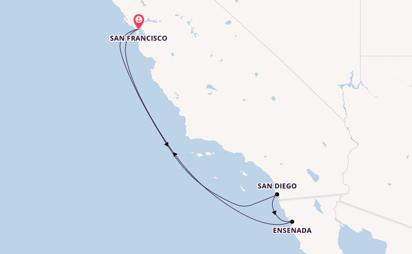 Amerikaanse Westkust vanaf San Francisco, Verenigde Staten met de Ruby Princess