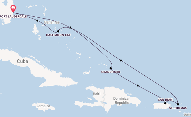 Caribbean vanaf Fort Lauderdale, Verenigde Staten met de Rotterdam