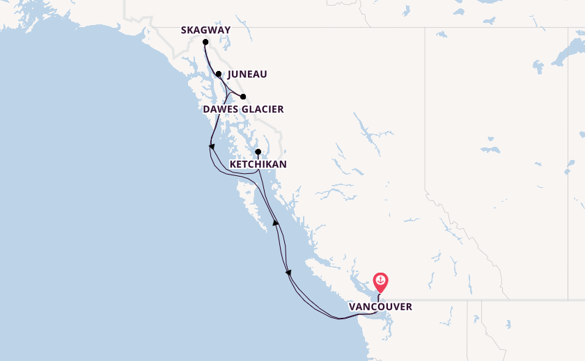 Alaska vanaf Vancouver, Canada met de Disney Wonder