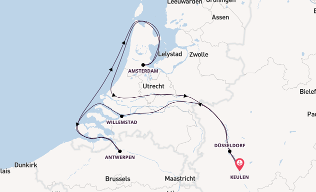 Rijn vanaf Keulen, Duitsland met de A-ROSA AQUA