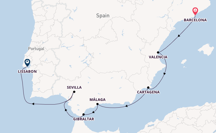 Westelijke Middellandse Zee vanaf Barcelona, Spanje met de Azamara Onward
