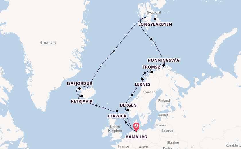 Noorwegen vanaf Hamburg, Duitsland met AIDAluna