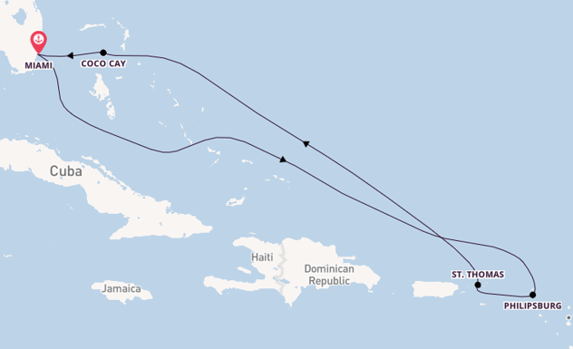 Caribbean vanaf Miami, Verenigde Staten met de Icon of the Seas