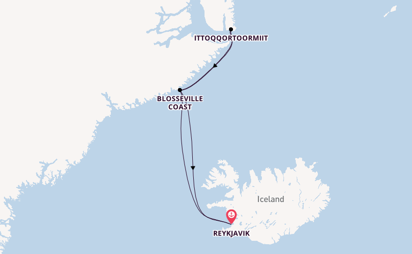 Arctica vanaf Reykjavik, IJsland met de Le Commandant Charcot