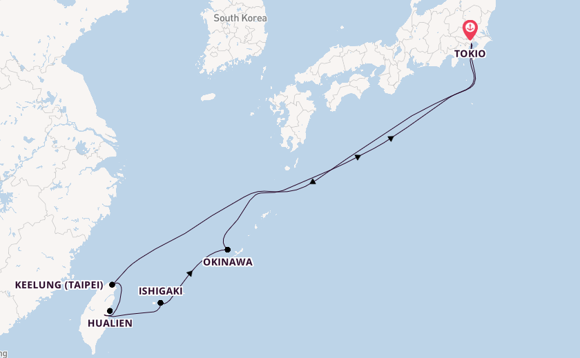 Oost-Azië vanaf Tokio, Japan met de Diamond Princess