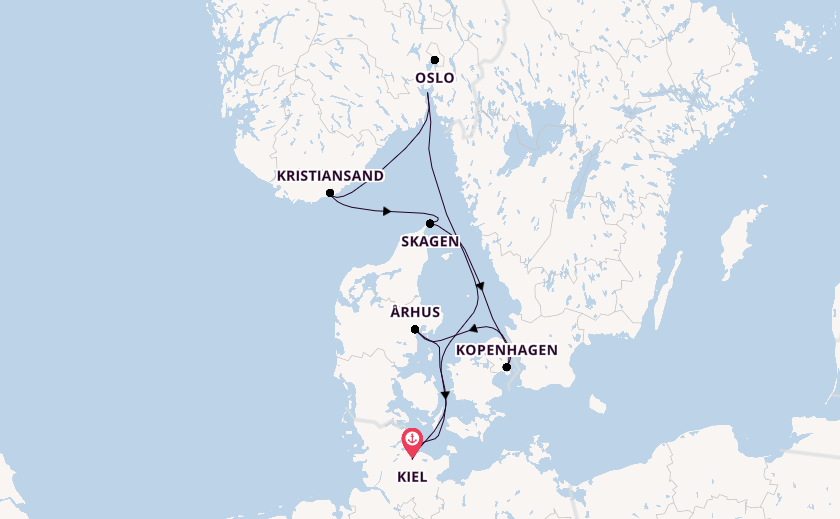 Noorwegen vanaf Kiel, Duitsland met AIDAnova