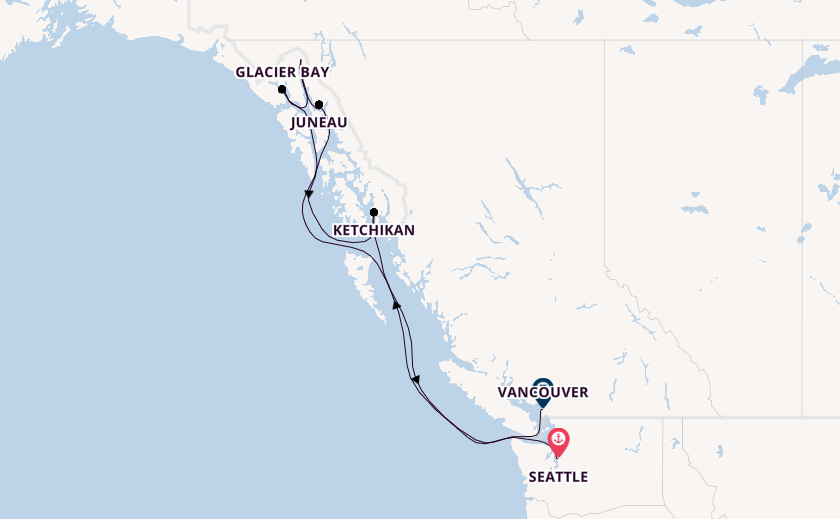 Alaska vanaf Seattle, Verenigde Staten met de Royal Princess