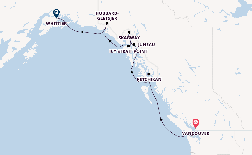 Alaska vanaf Vancouver, Canada met de Norwegian Jade