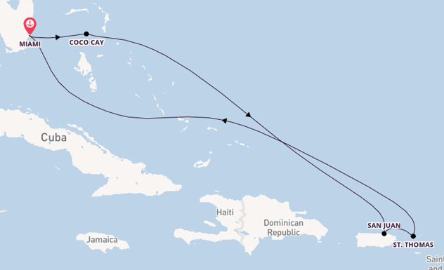 Caribbean vanaf Miami, Verenigde Staten met de Independence of the Seas