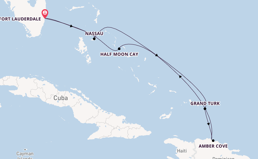 Caribbean vanaf Fort Lauderdale, Verenigde Staten met de Nieuw Statendam