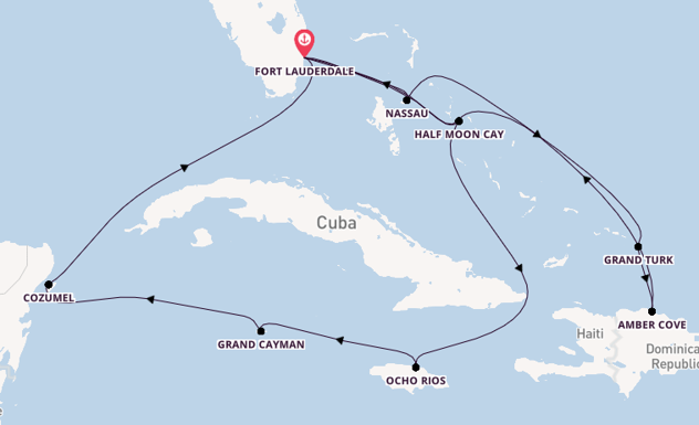 Caribbean vanaf Fort Lauderdale, Verenigde Staten met de Nieuw Statendam