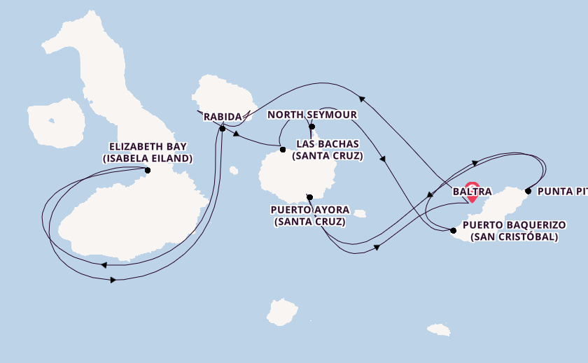 Galapagos Eilanden vanaf Baltra, Galapagos Eilanden met de Celebrity Flora