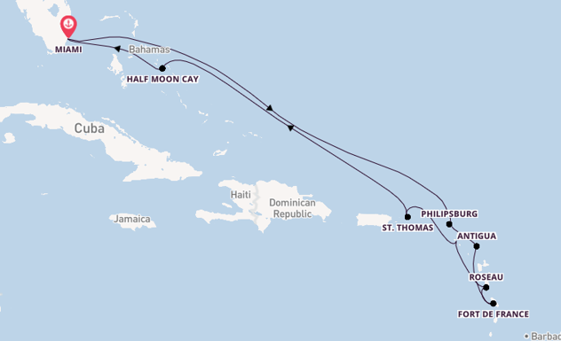 Caribbean vanaf Miami, Verenigde Staten met de Zuiderdam
