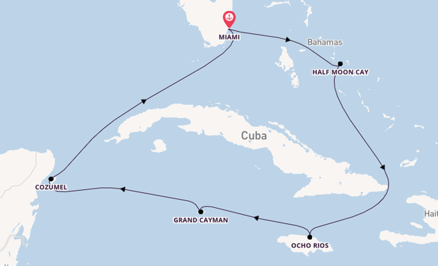 Caribbean vanaf Miami, Verenigde Staten met de Zuiderdam