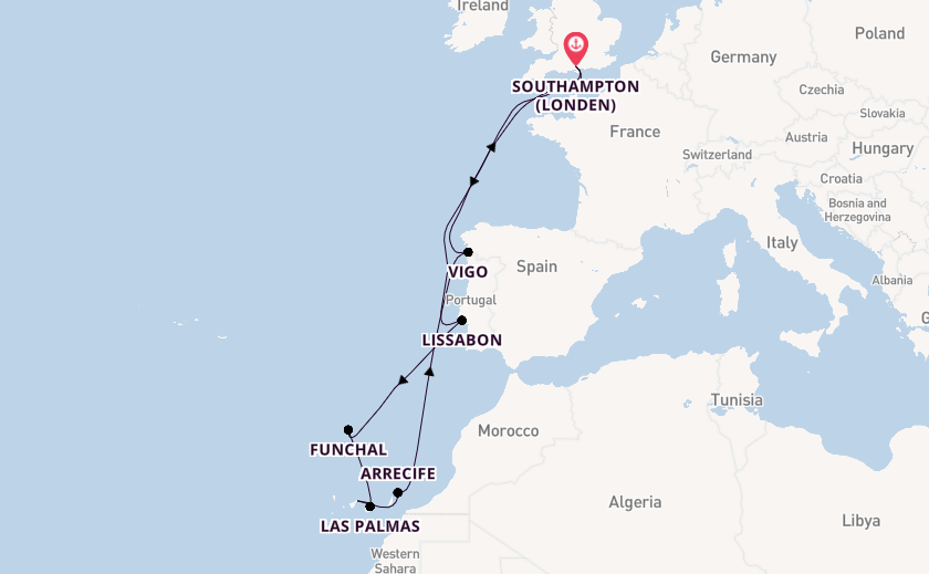 Engeland vanaf Southampton (Londen), Engeland met de MSC Virtuosa