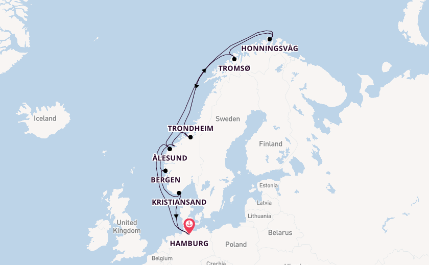 Noorwegen vanaf Hamburg, Duitsland met de MSC Preziosa