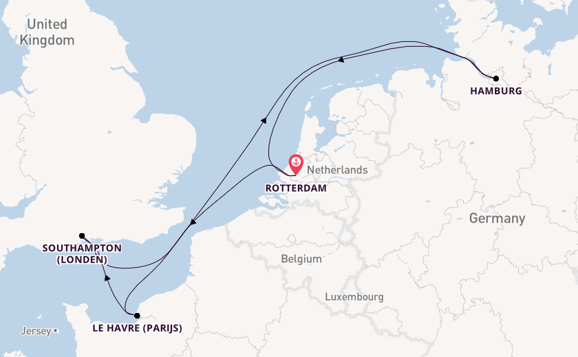 Engeland vanaf Rotterdam, Nederland met de MSC Preziosa