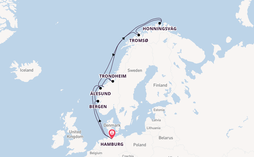 Noorwegen vanaf Hamburg, Duitsland met de MSC Preziosa