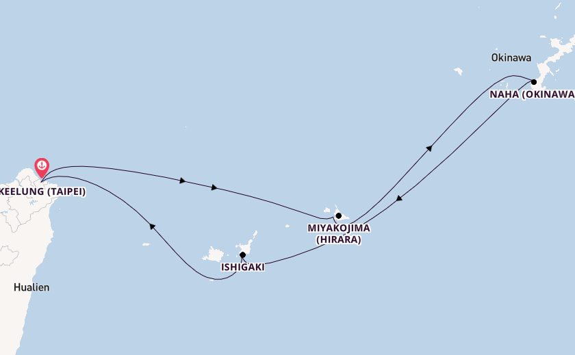 Oost-Azië vanaf Keelung (Taipei), Taiwan met de MSC Bellissima
