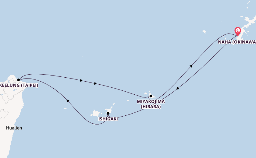 Japan vanaf Naha (Okinawa), Japan met de MSC Bellissima