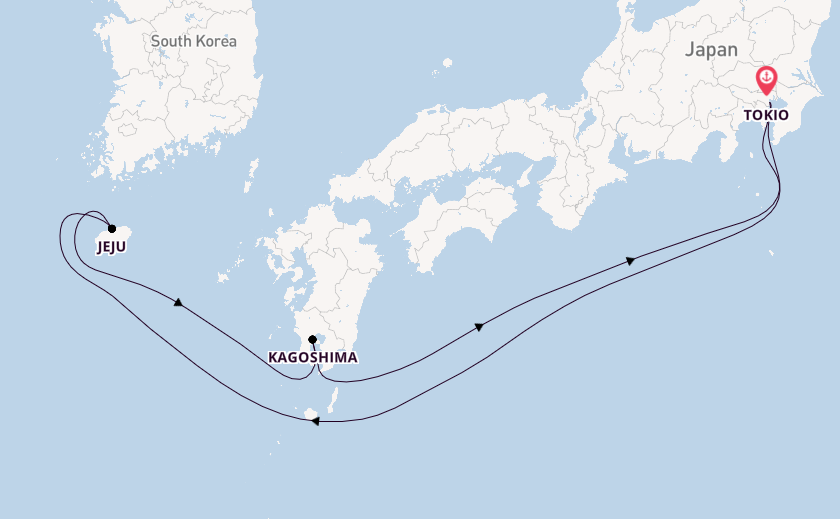 Japan vanaf Tokio, Japan met de MSC Bellissima