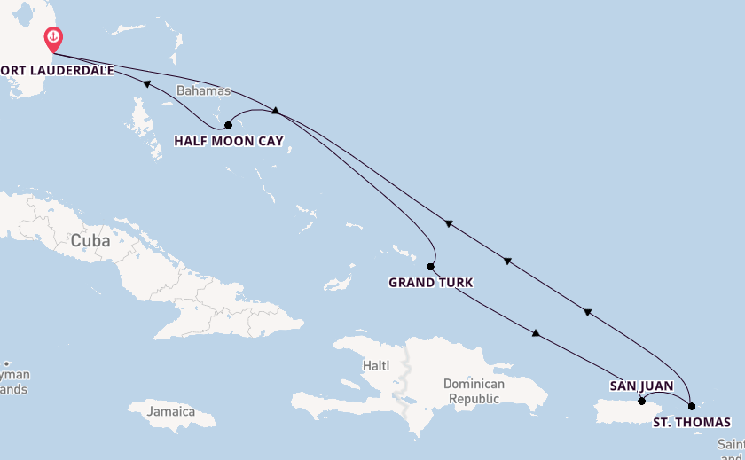 Caribbean vanaf Fort Lauderdale, Verenigde Staten met de Nieuw Statendam