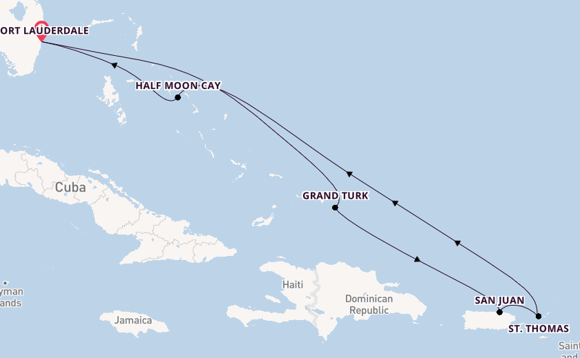 Caribbean vanaf Fort Lauderdale, Verenigde Staten met de Eurodam