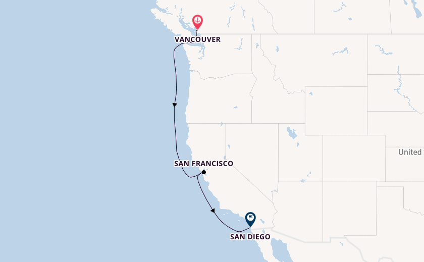 Amerikaanse Westkust vanaf Vancouver, Canada met de Nieuw Amsterdam
