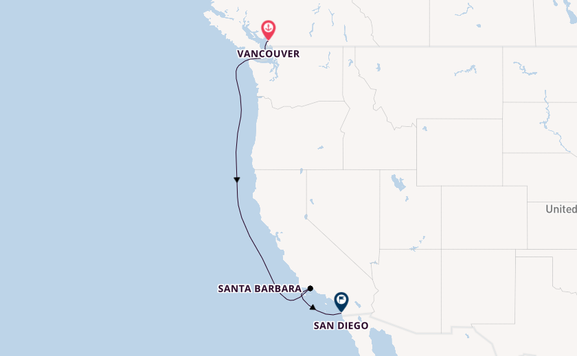 Amerikaanse Westkust vanaf Vancouver, Canada met de Eurodam