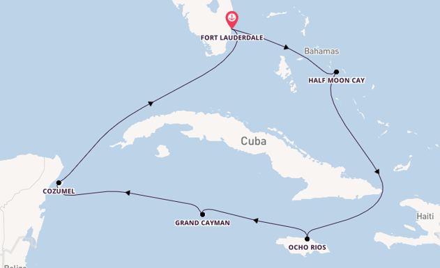 Caribbean vanaf Fort Lauderdale, Verenigde Staten met de Eurodam